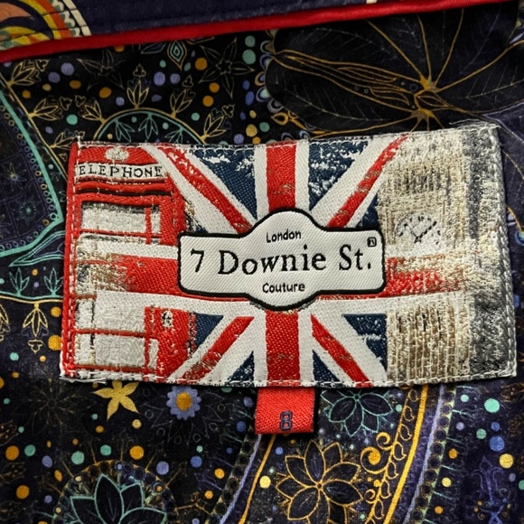 7 Downie St. Men's Shirt Size 8 Large Multi Color London Couture - Picture 5 of 9